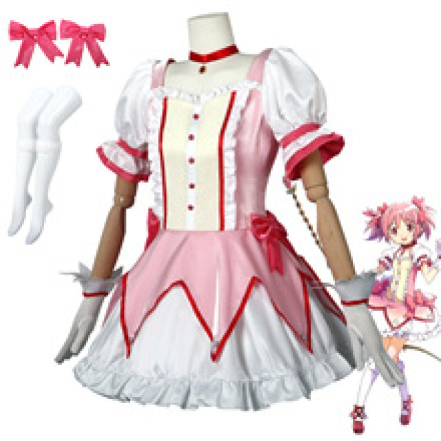 小圓COS服 魔法少女粉色禮服cosplay服 美樹沙耶香校服